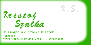 kristof szalka business card